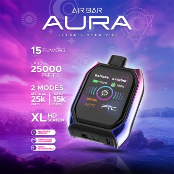 AIR BAR AURA 25000 PUFFS DISPOSABLE VAPE 5CT/DISPLAY